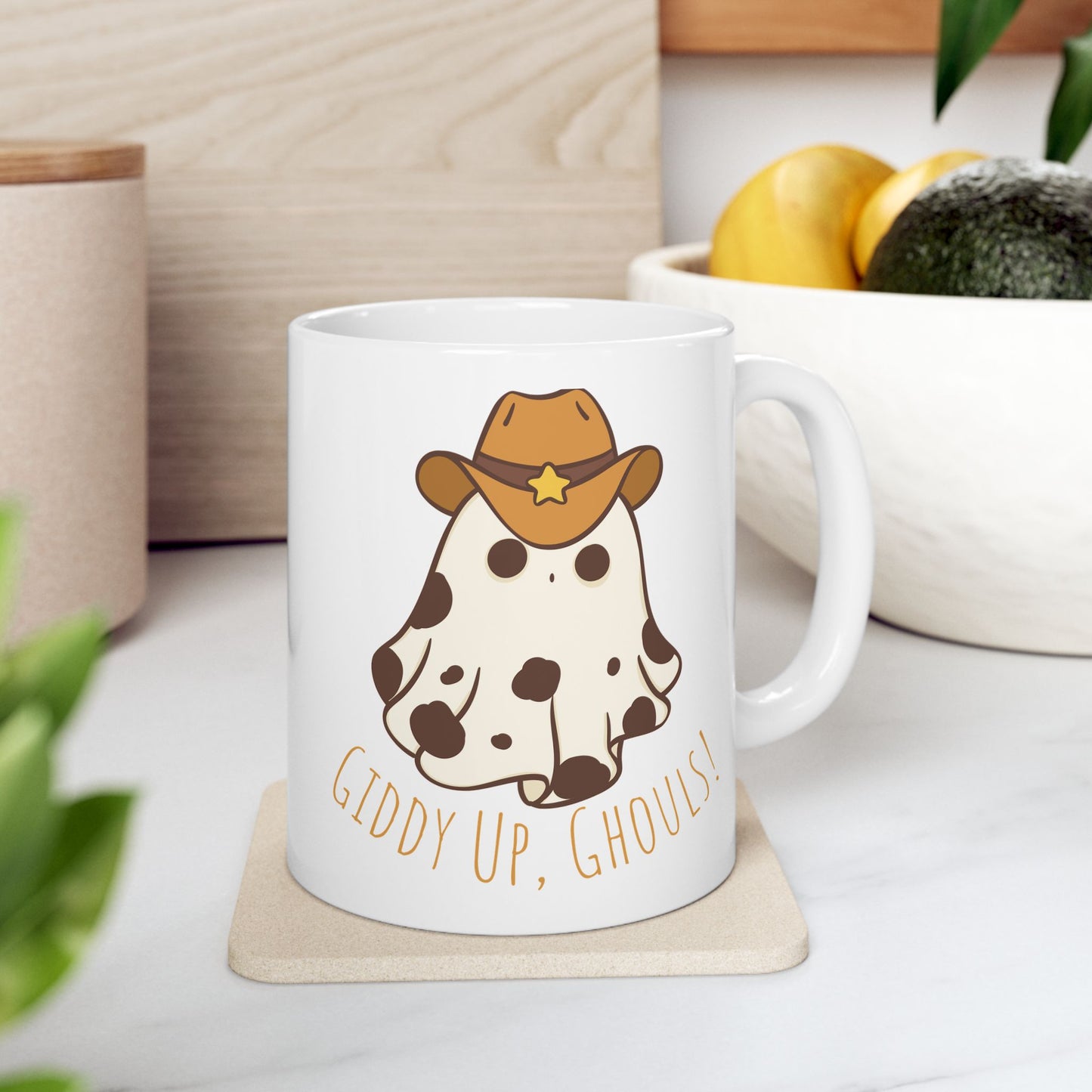 Giddy Up, Ghouls! – Cowboy Ghost Halloween Mug