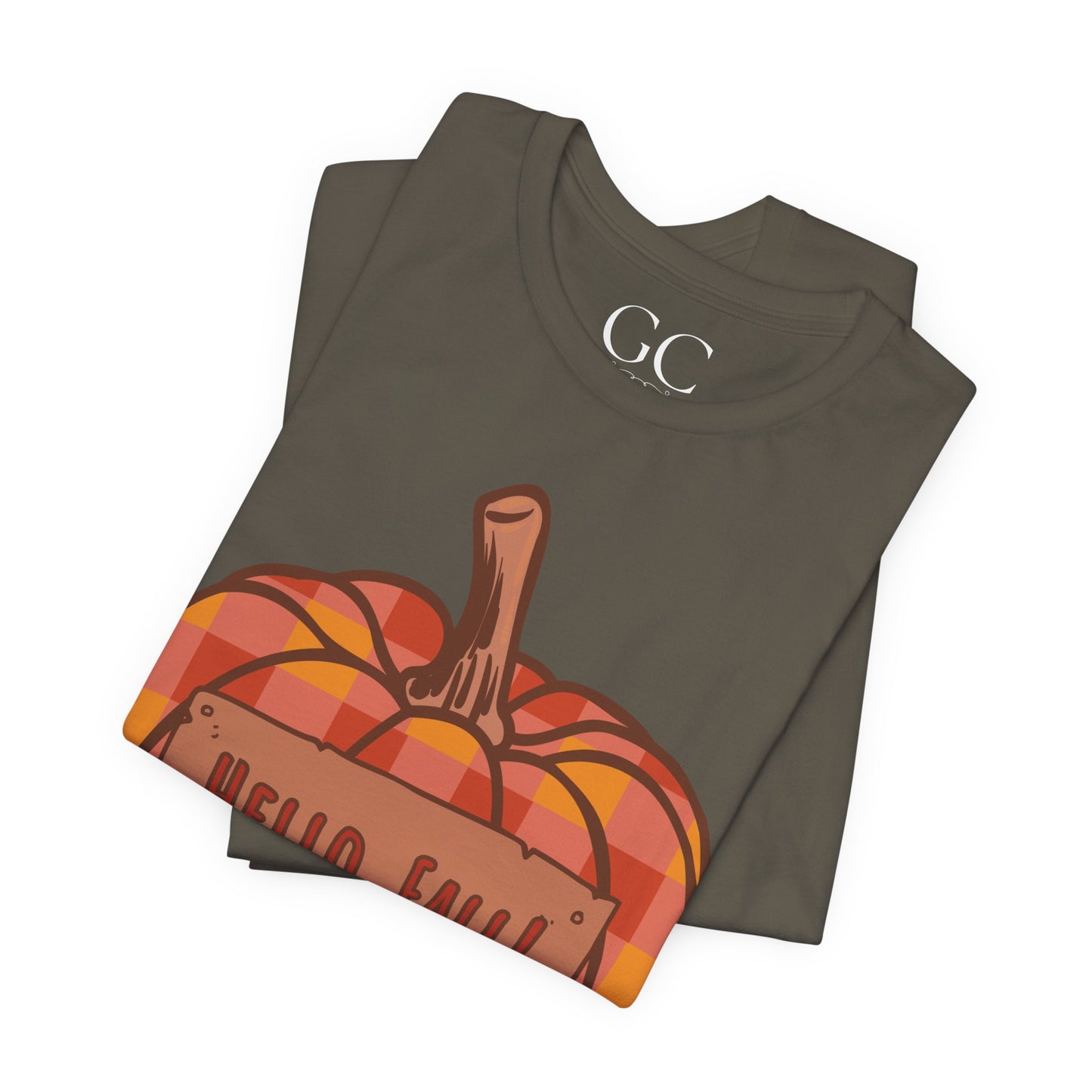Hello Fall – Plaid Pumpkin Autumn Tee