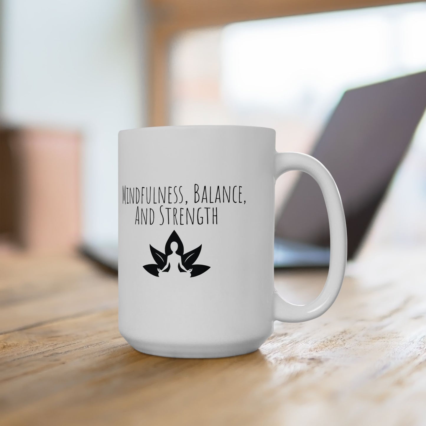 Mindfulness Yoga Mug | Lotus Flower Coffee Cup | Gift for Yogis & Wellness Lovers