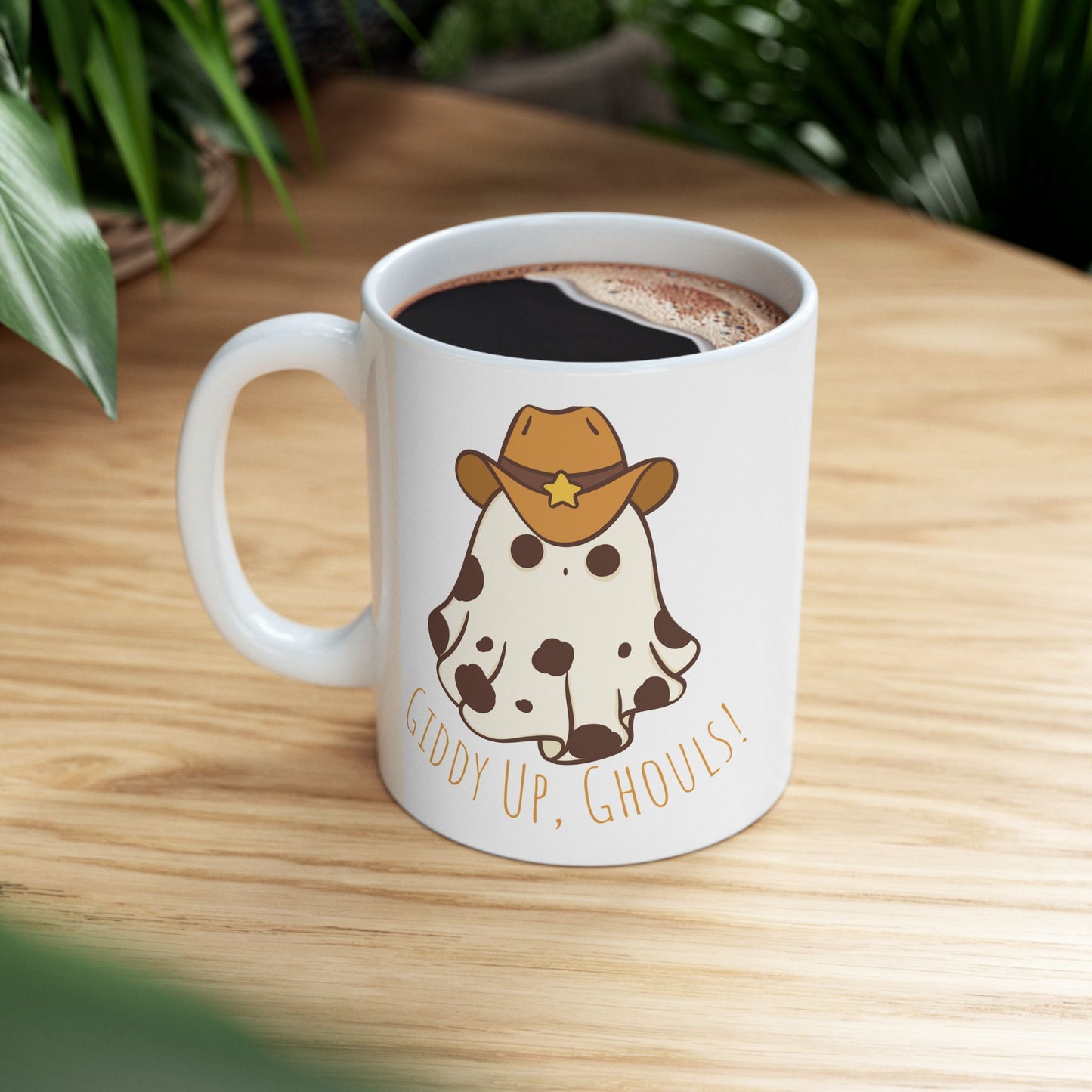 Giddy Up, Ghouls! – Cowboy Ghost Halloween Mug
