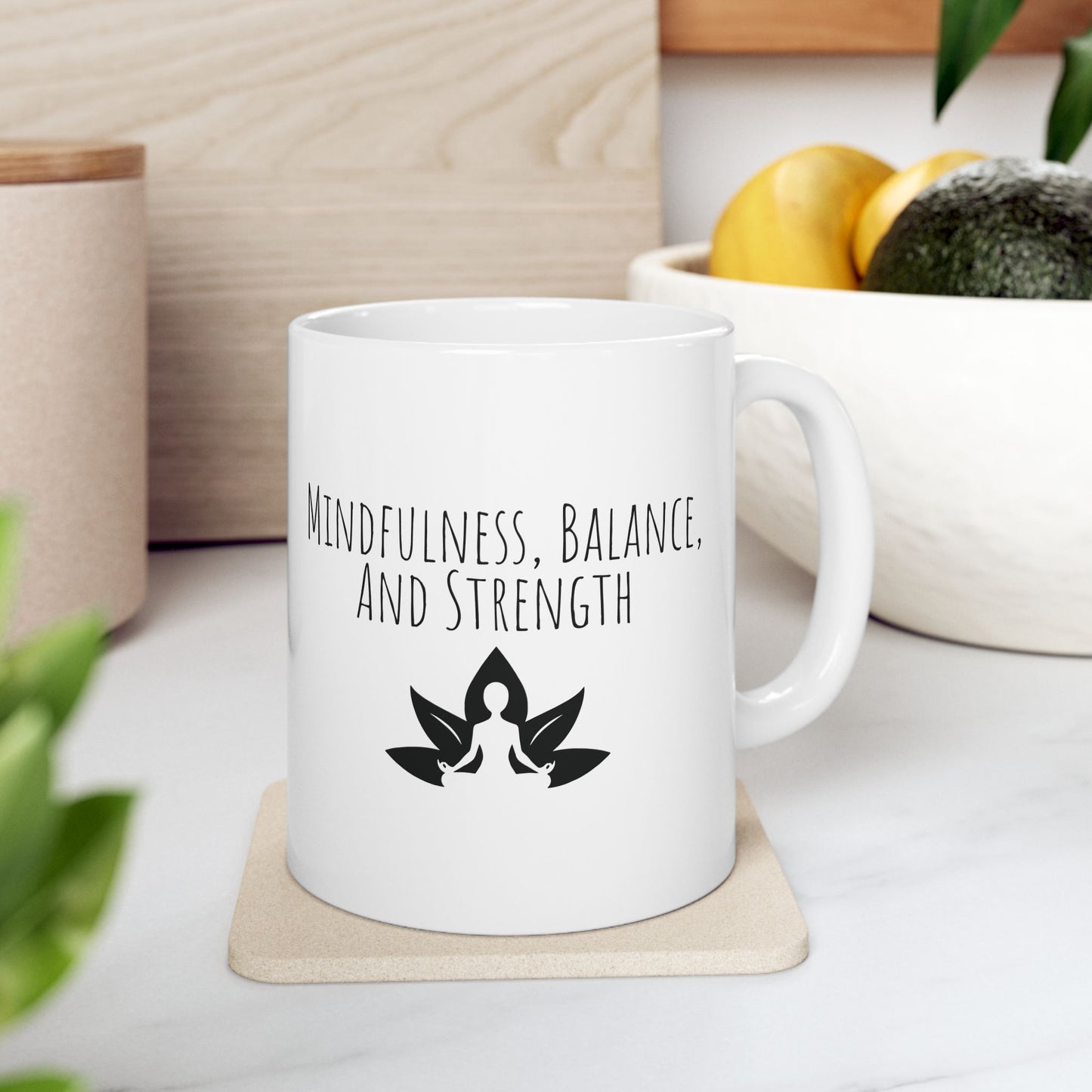 Mindfulness Yoga Mug | Lotus Flower Coffee Cup | Gift for Yogis & Wellness Lovers