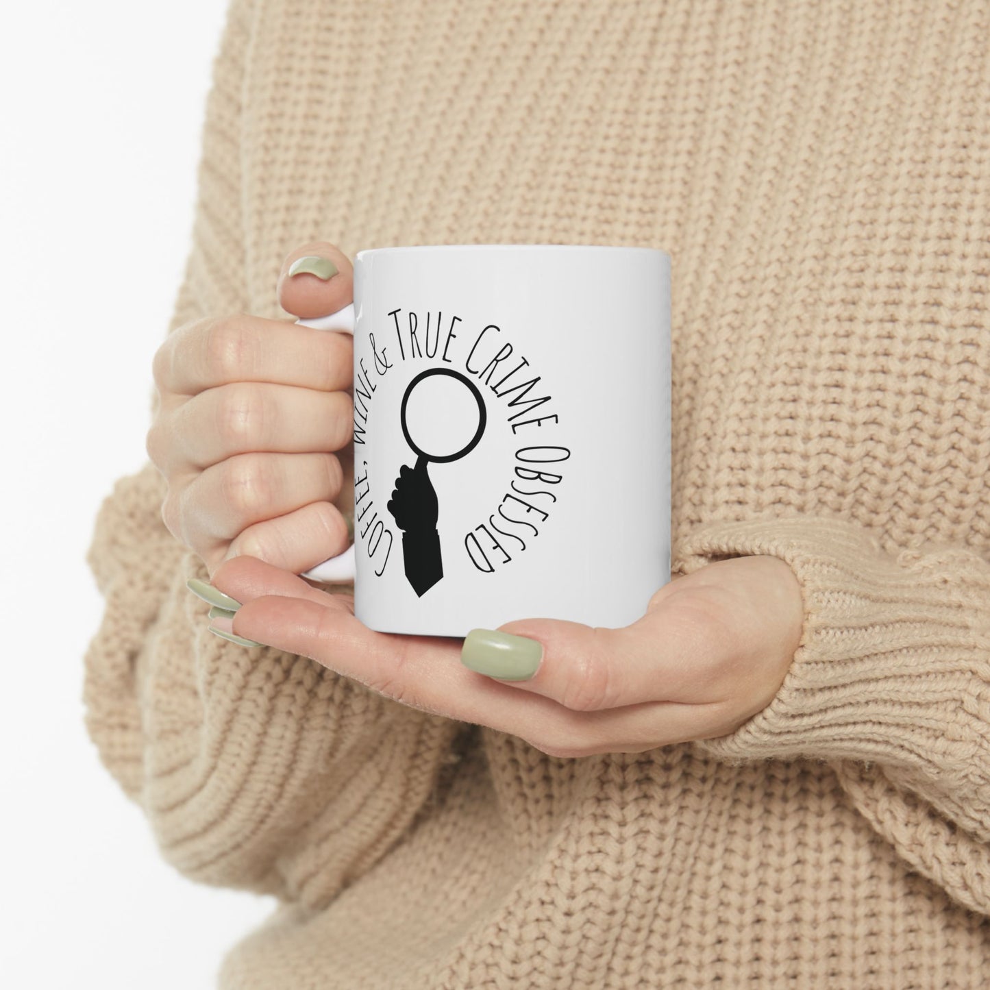 Coffee, Wine & True Crime Obsessed Mug | Funny True Crime Gift for Coffee & Wine Lovers
