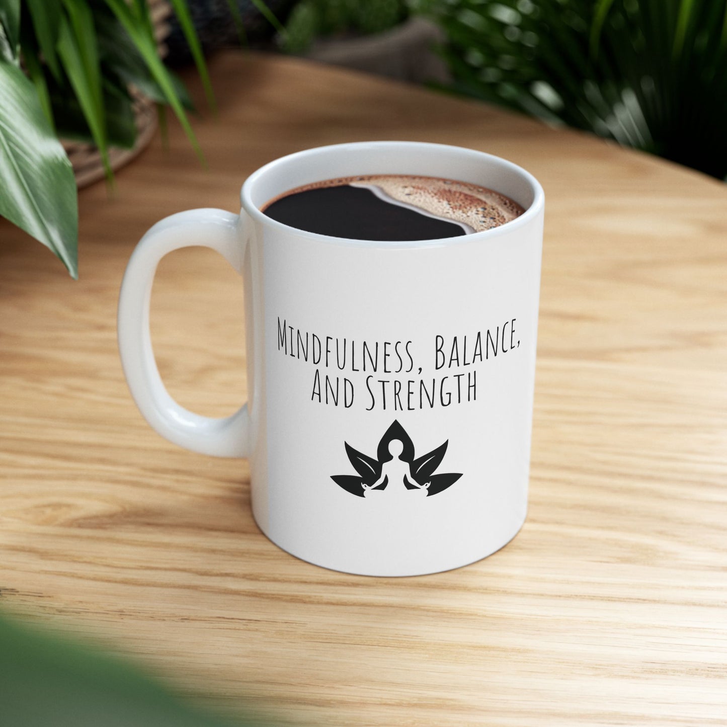 Mindfulness Yoga Mug | Lotus Flower Coffee Cup | Gift for Yogis & Wellness Lovers