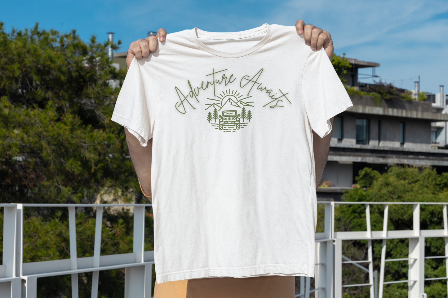 Adventure Awaits T-Shirt | Outdoorsy Tee for Nature Lovers | Jeep + Mountain Design