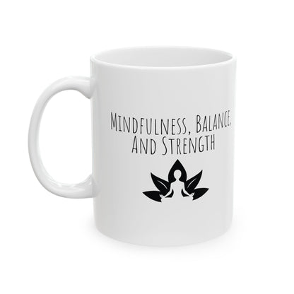 Mindfulness Yoga Mug | Lotus Flower Coffee Cup | Gift for Yogis & Wellness Lovers