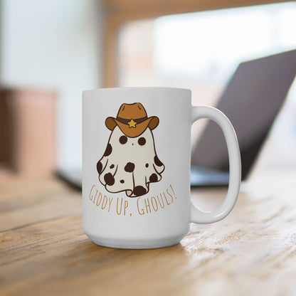 Giddy Up, Ghouls! – Cowboy Ghost Halloween Mug