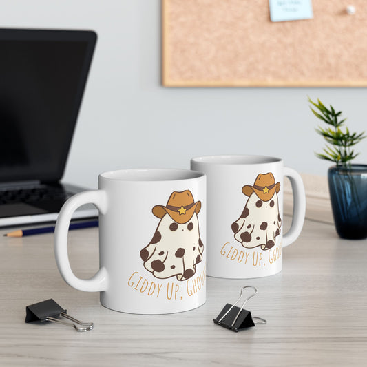 Giddy Up, Ghouls! – Cowboy Ghost Halloween Mug