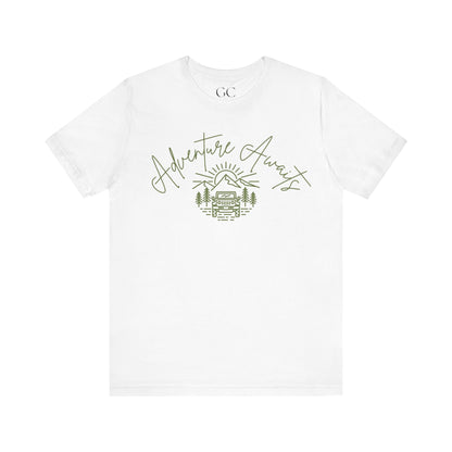 Adventure Awaits T-Shirt | Outdoorsy Tee for Nature Lovers | Jeep + Mountain Design
