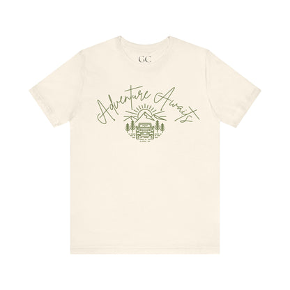 Adventure Awaits T-Shirt | Outdoorsy Tee for Nature Lovers | Jeep + Mountain Design