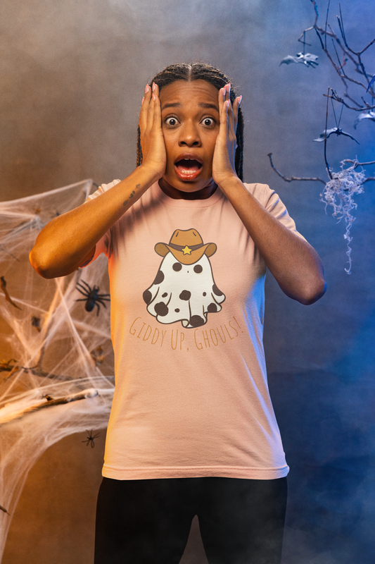 Giddy Up, Ghouls! – Cowboy Ghost Halloween Tee