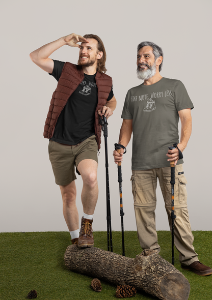 Hike More Worry Less T-Shirt | Outdoor Adventure Tee | Gift for Hikers