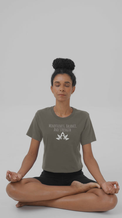 Mindfulness Yoga T-Shirt | Lotus Flower Balance Tee | Gift for Yogis & Wellness Lovers